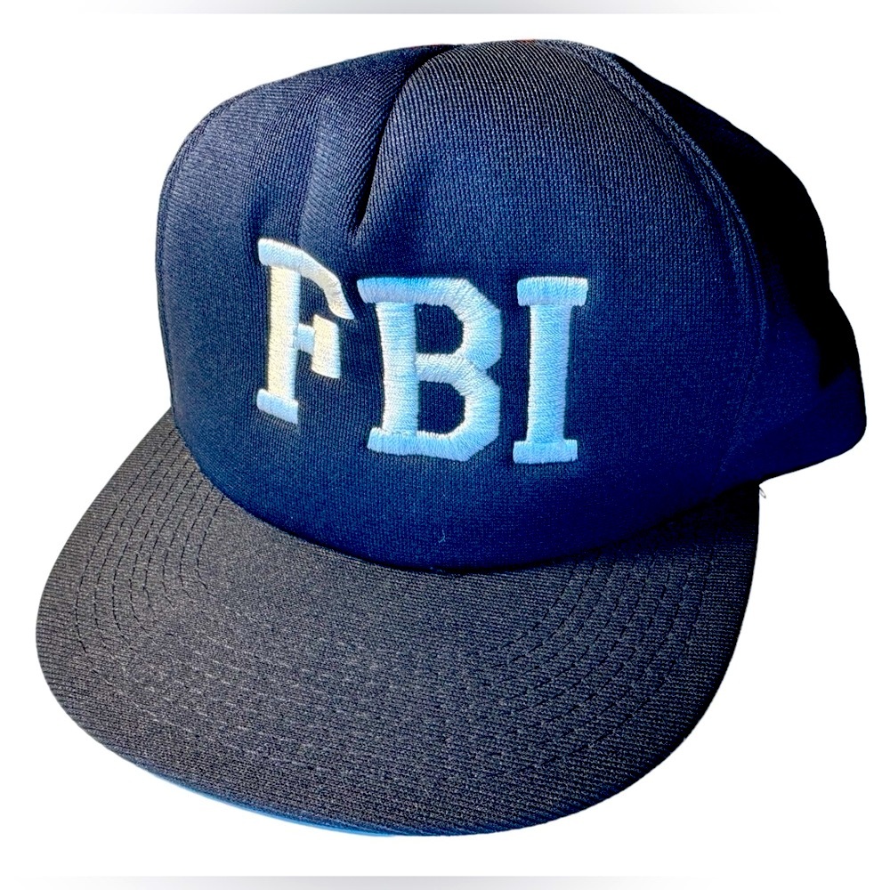 Vintage FBI Federal Bureau of Investigation Navy SnapBack Baseball Hat MINTY